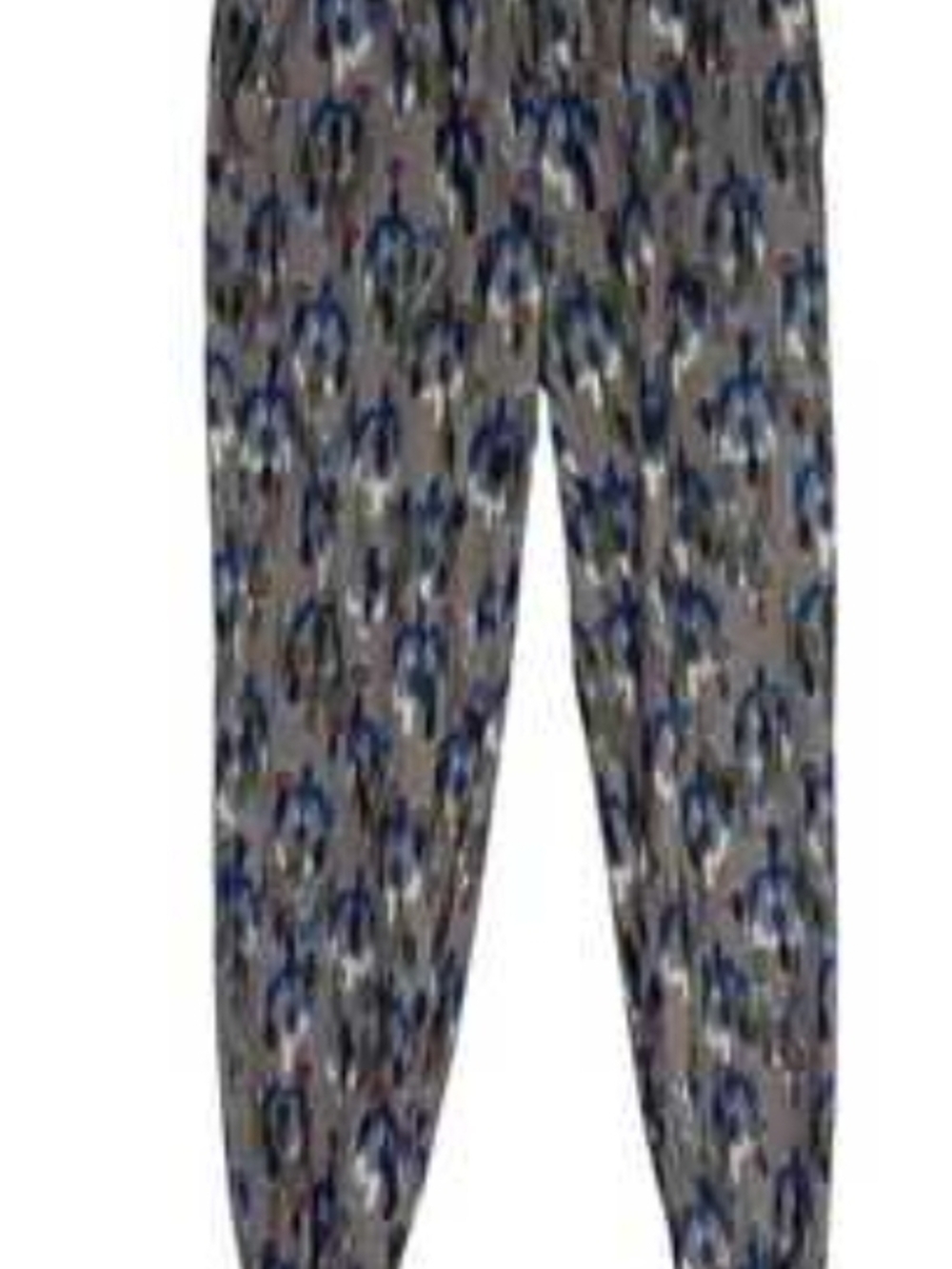 Rachel Zoe Gray Abstract Printed Jogger Pants with Blue & Olive Accents Sz M - Picture 2 of 6